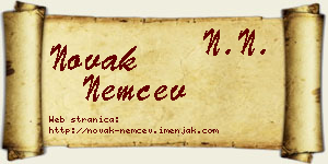 Novak Nemčev vizit kartica
